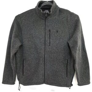 Polo Ralph Lauren Jacket Mens XL Gray Performance Full Zip Fleece Mock Neck $198